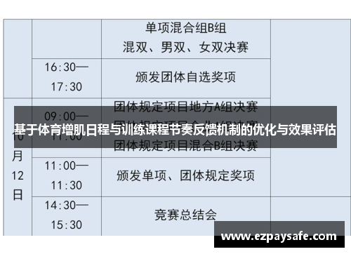 基于体育增肌日程与训练课程节奏反馈机制的优化与效果评估